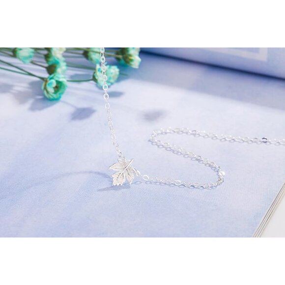 Exquisite Gold Dainty Maple Leaf Pendant Necklace - Perfect Thanksgiving Gift - Picture 6 of 6